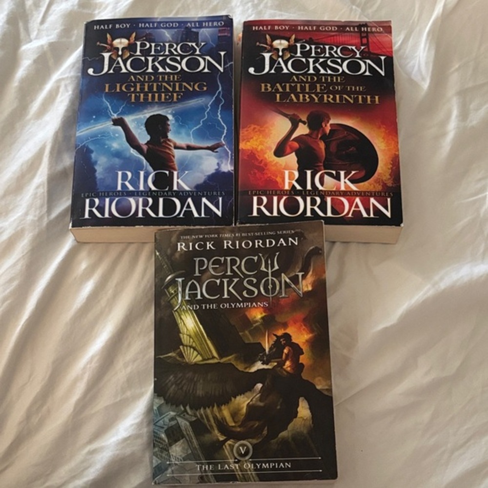 3 Percy Jackson Books by Rick Riordan